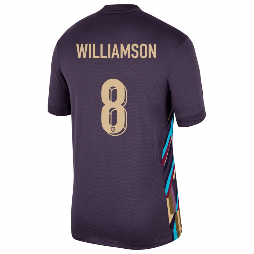 Kinderen Engeland Leah Williamson #8 Donkere Rozijn Uitshirt Uittenue 24-26 T-Shirt