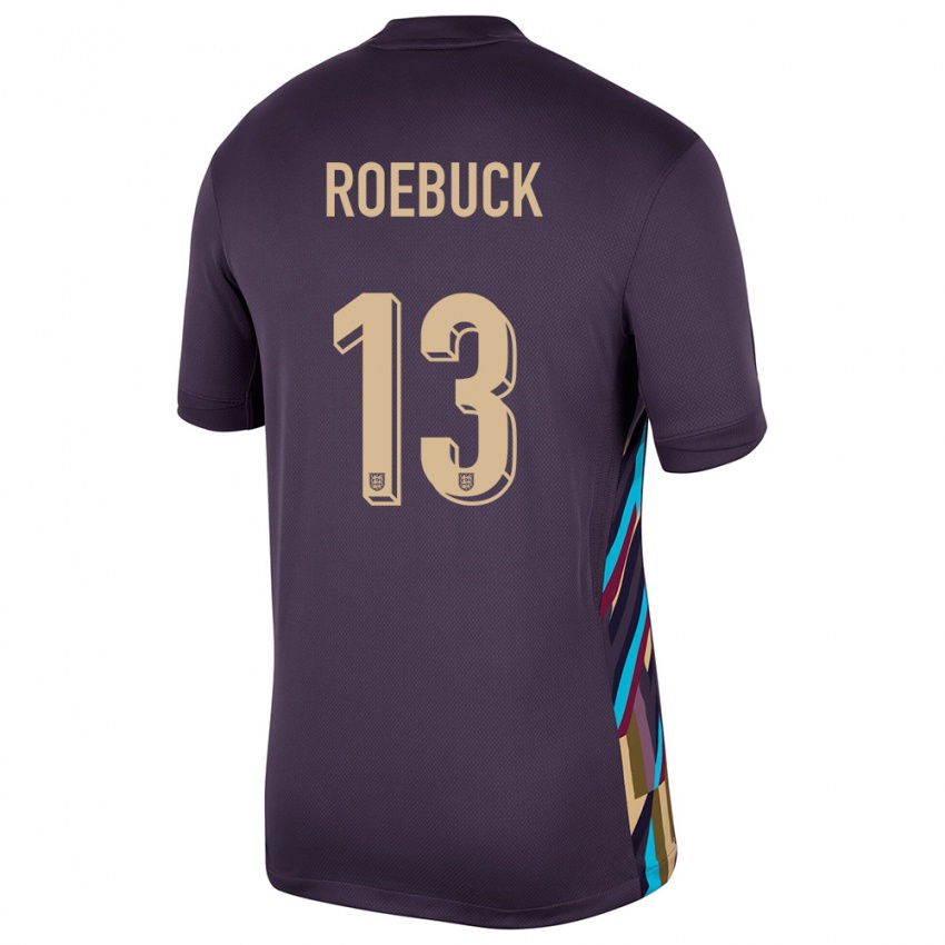 Kinderen Engeland Ellie Roebuck #13 Donkere Rozijn Uitshirt Uittenue 24-26 T-Shirt