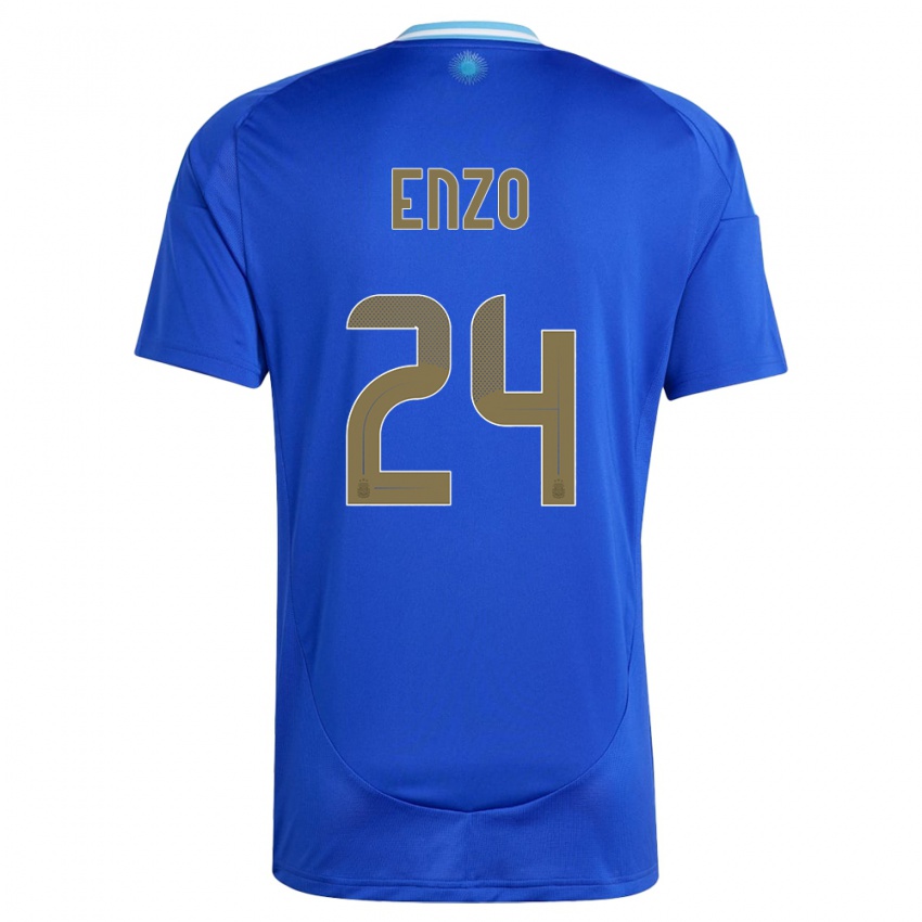 Kinderen Argentinië Enzo Fernandez #24 Blauw Uitshirt Uittenue 24-26 T-Shirt