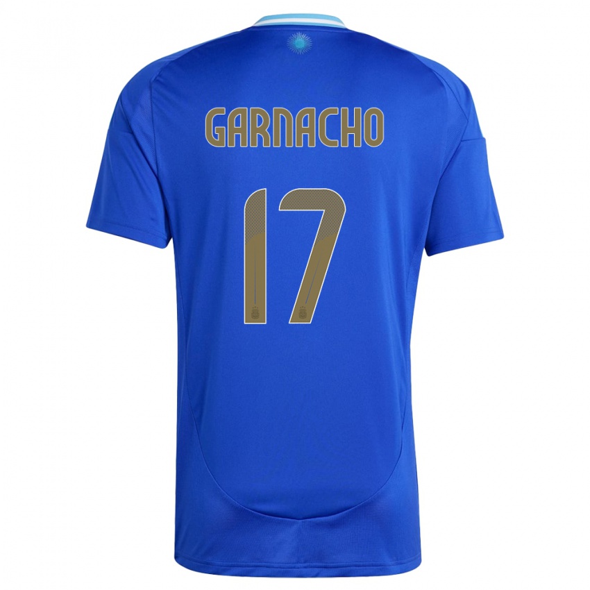 Kinderen Argentinië Alejandro Garnacho #17 Blauw Uitshirt Uittenue 24-26 T-Shirt