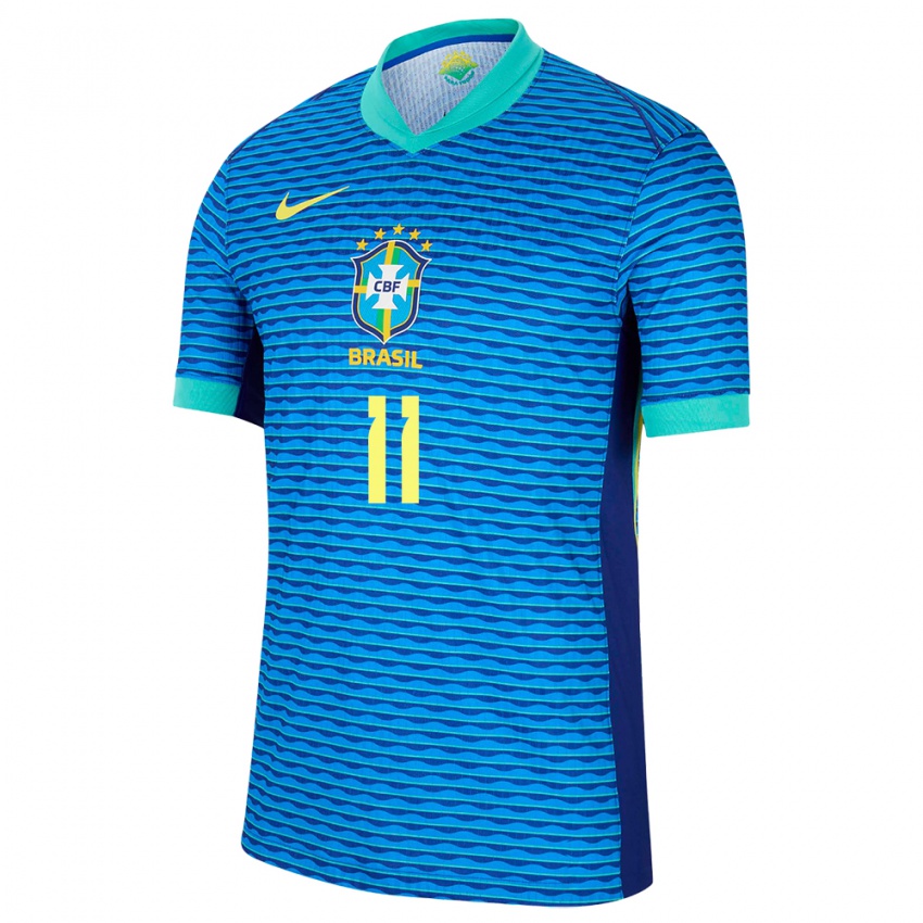 Kinderen Brazilië Raphinha #11 Blauw Uitshirt Uittenue 24-26 T-Shirt