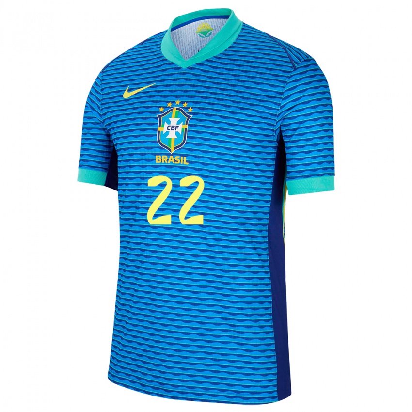 Kinderen Brazilië Millene #22 Blauw Uitshirt Uittenue 24-26 T-Shirt