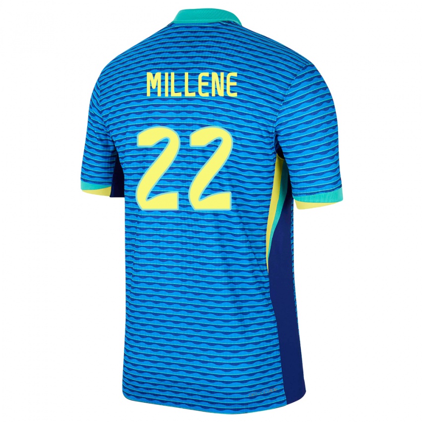 Kinderen Brazilië Millene #22 Blauw Uitshirt Uittenue 24-26 T-Shirt