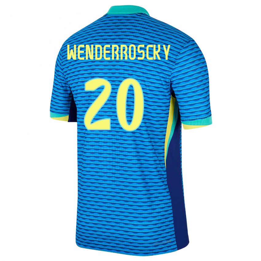 Kinderen Brazilië Arthur Wenderroscky #20 Blauw Uitshirt Uittenue 24-26 T-Shirt