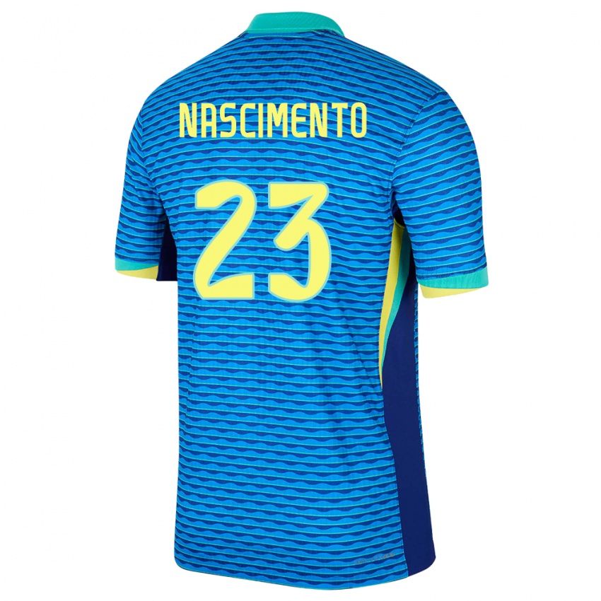 Kinderen Brazilië Matheus Nascimento #23 Blauw Uitshirt Uittenue 24-26 T-Shirt