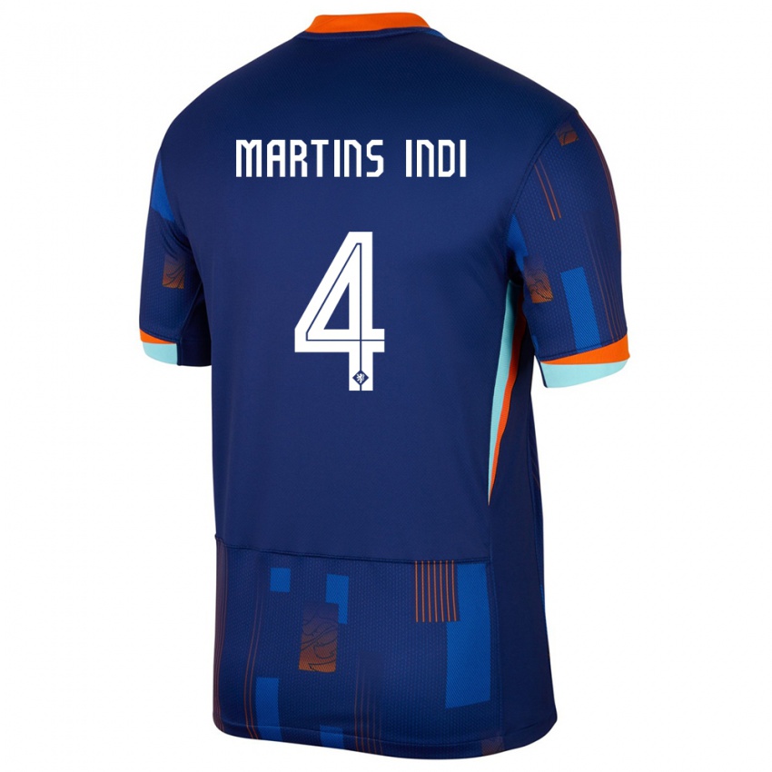 Kinderen Nederland Bruno Martins Indi #4 Blauw Uitshirt Uittenue 24-26 T-Shirt