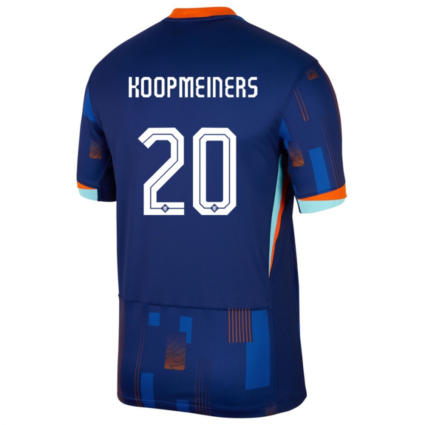 Kinderen Nederland Teun Koopmeiners #20 Blauw Uitshirt Uittenue 24-26 T-Shirt