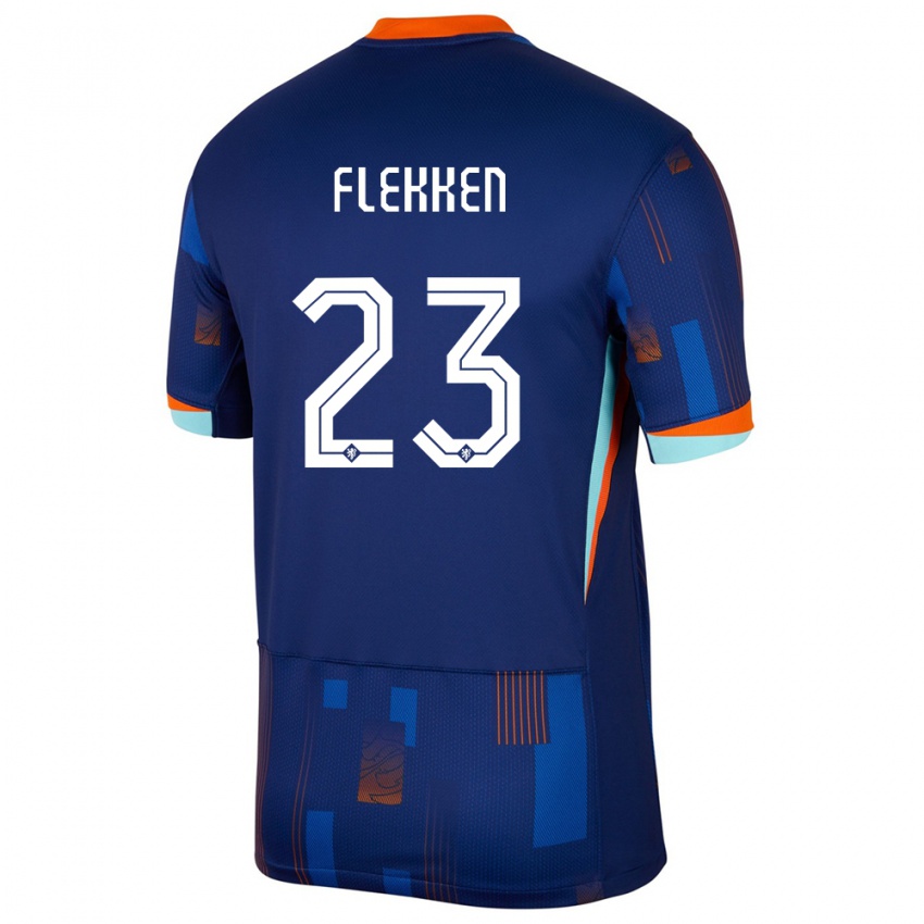 Kinderen Nederland Mark Flekken #23 Blauw Uitshirt Uittenue 24-26 T-Shirt