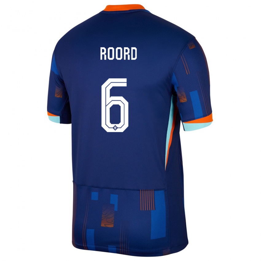 Kinderen Nederland Jill Roord #6 Blauw Uitshirt Uittenue 24-26 T-Shirt