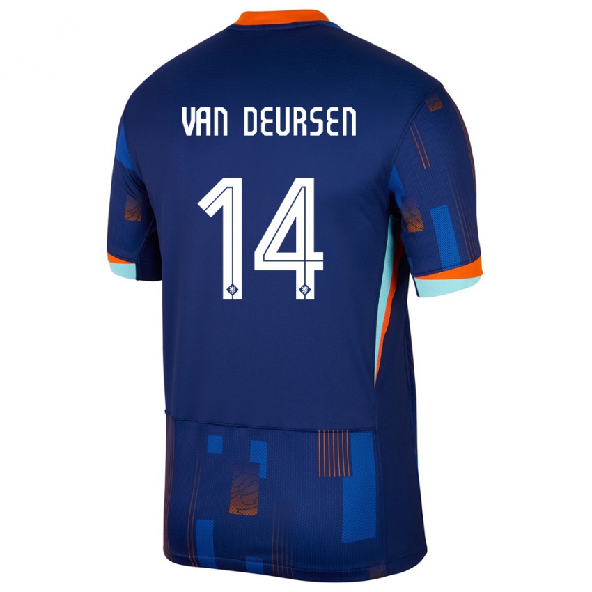 Kinderen Nederland Eva Van Deursen #14 Blauw Uitshirt Uittenue 24-26 T-Shirt