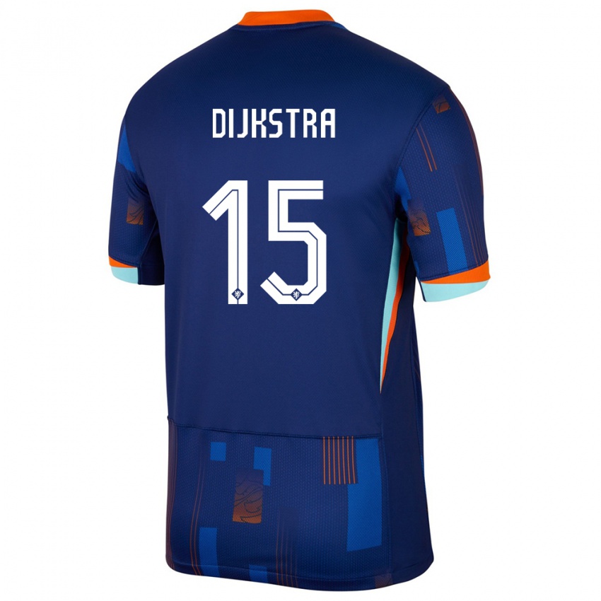 Kinderen Nederland Caitlin Dijkstra #15 Blauw Uitshirt Uittenue 24-26 T-Shirt