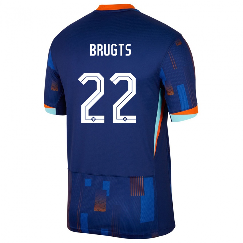 Kinderen Nederland Esmee Brugts #22 Blauw Uitshirt Uittenue 24-26 T-Shirt