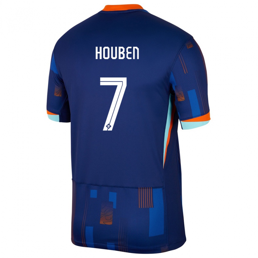 Kinderen Nederland Iggy Houben #7 Blauw Uitshirt Uittenue 24-26 T-Shirt