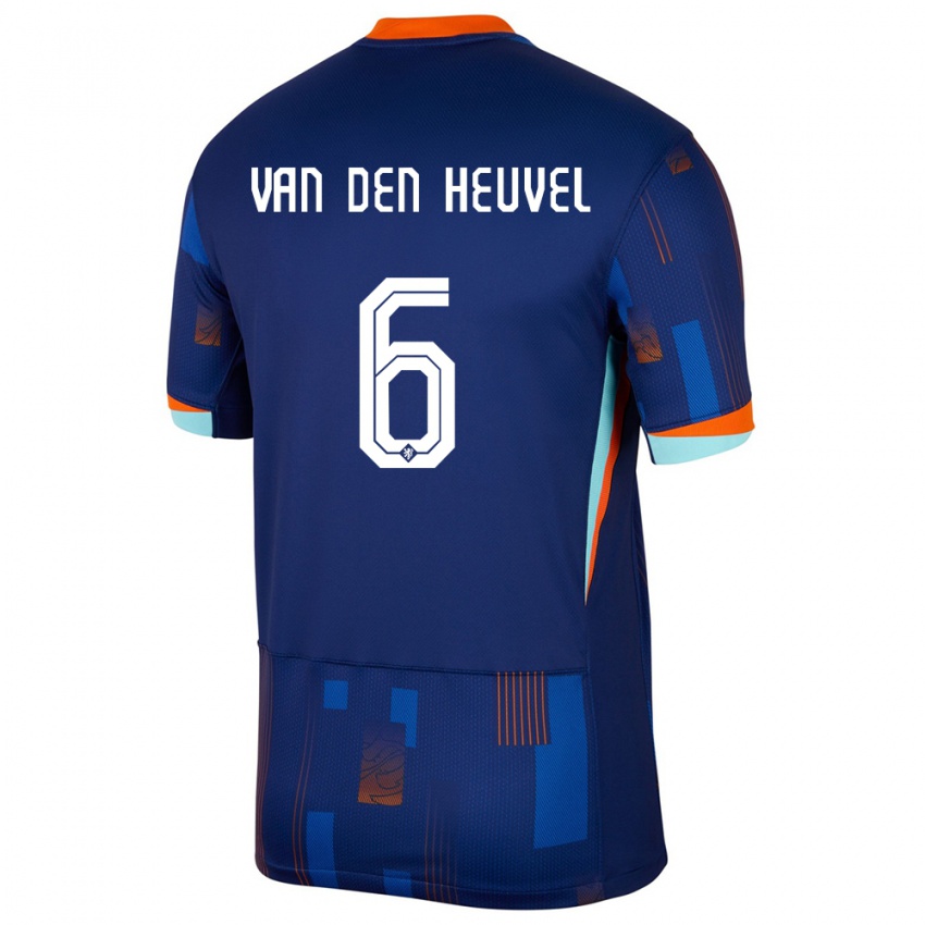 Kinderen Nederland Tim Van Den Heuvel #6 Blauw Uitshirt Uittenue 24-26 T-Shirt