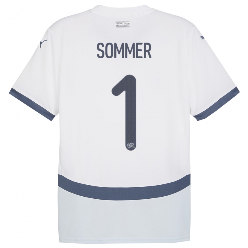 Kinderen Zwitserland Yann Sommer #1 Wit Uitshirt Uittenue 24-26 T-Shirt