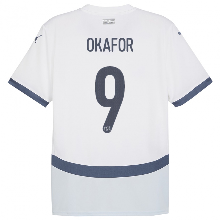 Kinderen Zwitserland Noah Okafor #5 Wit Uitshirt Uittenue 24-26 T-Shirt