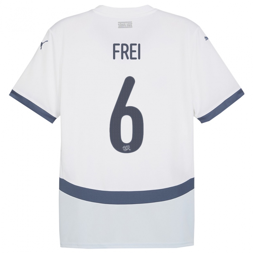 Kinderen Zwitserland Fabian Frei #6 Wit Uitshirt Uittenue 24-26 T-Shirt