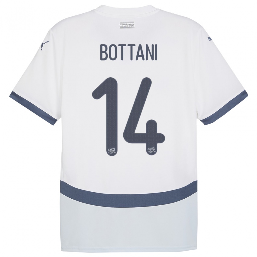 Kinderen Zwitserland Mattia Bottani #14 Wit Uitshirt Uittenue 24-26 T-Shirt