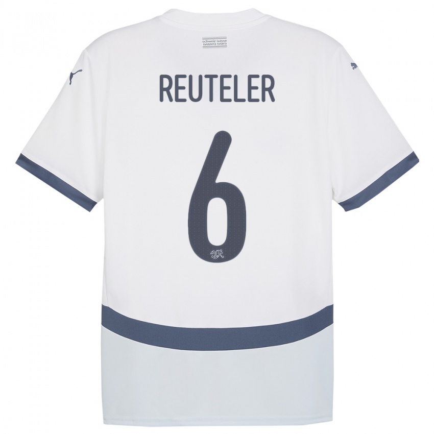 Kinderen Zwitserland Geraldine Reuteler #6 Wit Uitshirt Uittenue 24-26 T-Shirt