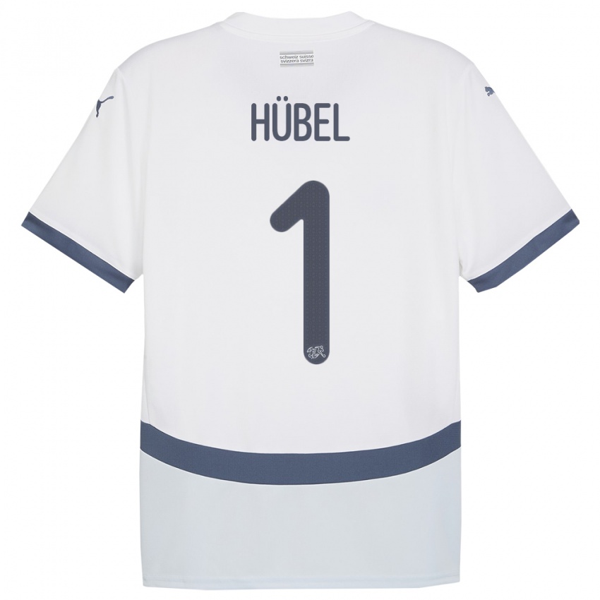 Kinderen Zwitserland Marvin Hubel #1 Wit Uitshirt Uittenue 24-26 T-Shirt