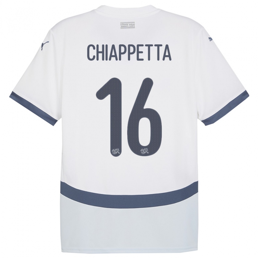 Kinderen Zwitserland Carmine Chiappetta #16 Wit Uitshirt Uittenue 24-26 T-Shirt