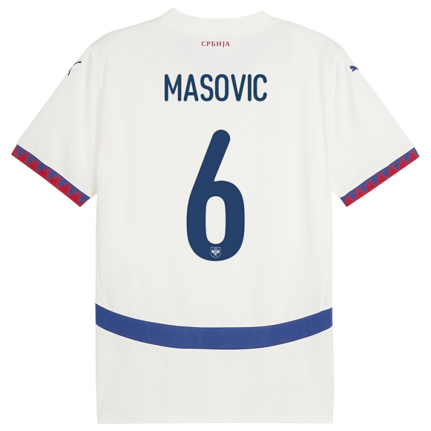 Kinderen Servië Erhan Masovic #6 Wit Uitshirt Uittenue 24-26 T-Shirt