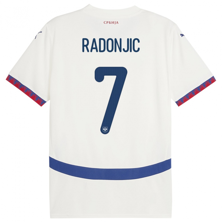 Kinderen Servië Nemanja Radonjic #7 Wit Uitshirt Uittenue 24-26 T-Shirt