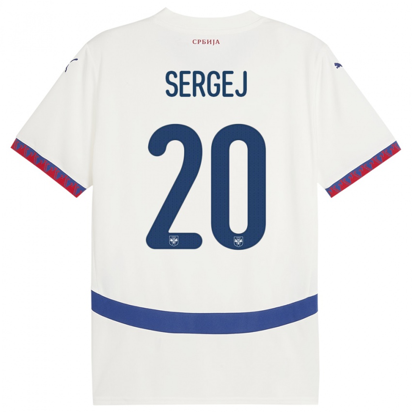 Kinderen Servië Sergej Milinkovic-Savic #20 Wit Uitshirt Uittenue 24-26 T-Shirt