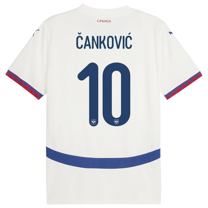 Kinderen Servië Jelena Cankovic #10 Wit Uitshirt Uittenue 24-26 T-Shirt