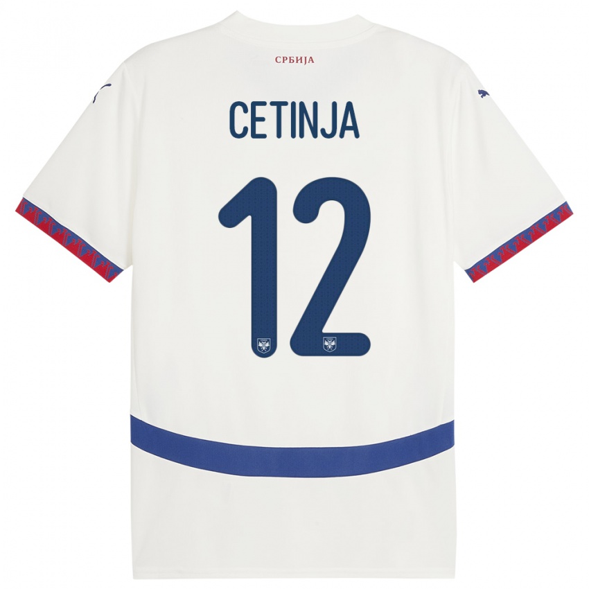 Kinderen Servië Sara Cetinja #12 Wit Uitshirt Uittenue 24-26 T-Shirt