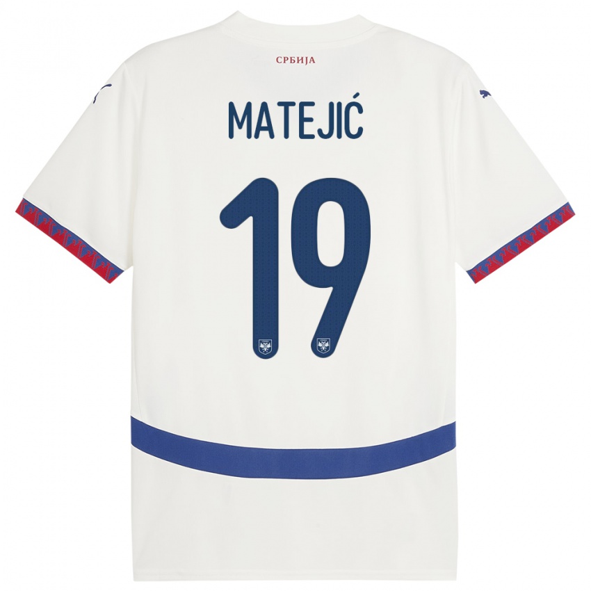 Kinderen Servië Nina Matejic #19 Wit Uitshirt Uittenue 24-26 T-Shirt