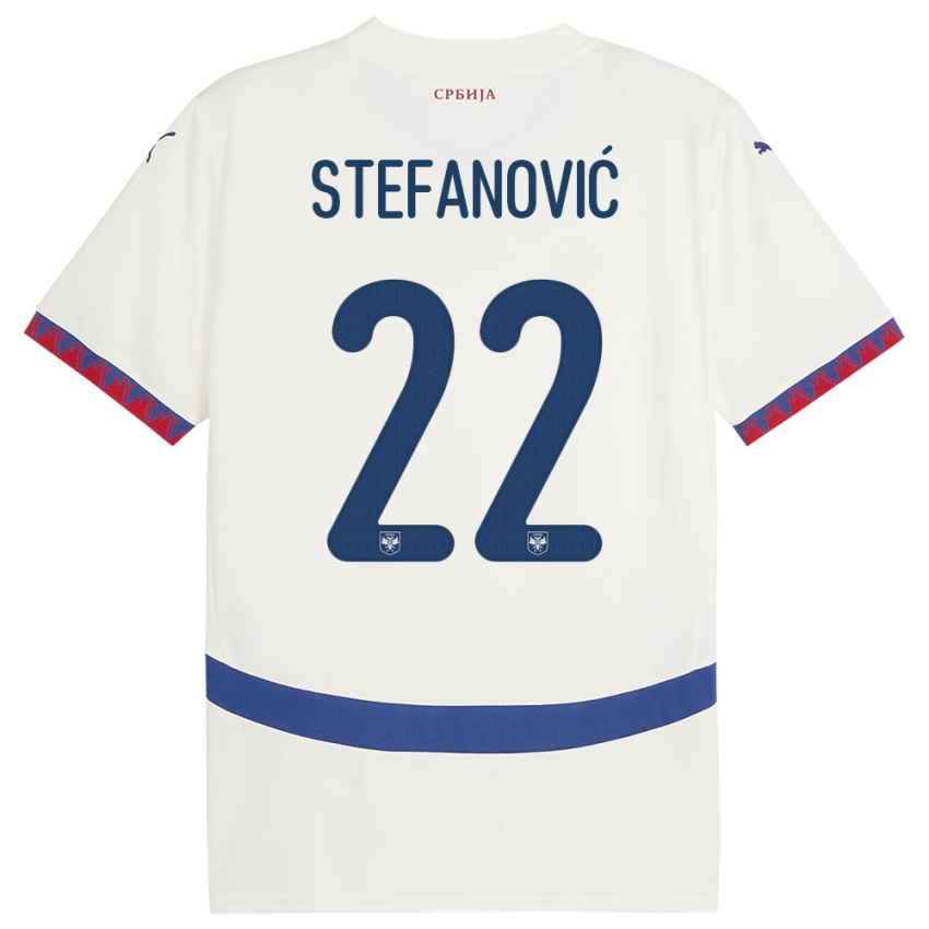 Kinderen Servië Dejana Stefanovic #22 Wit Uitshirt Uittenue 24-26 T-Shirt