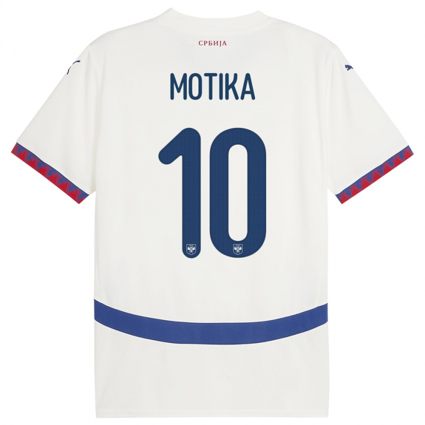 Kinderen Servië Nemanja Motika #10 Wit Uitshirt Uittenue 24-26 T-Shirt