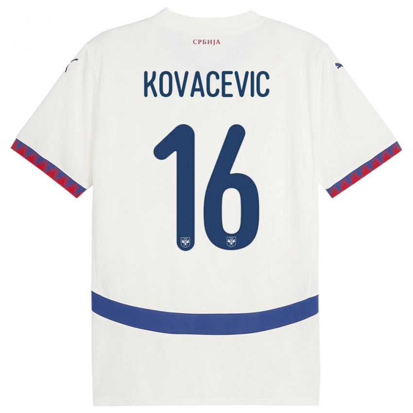 Kinderen Servië Bojan Kovacevic #16 Wit Uitshirt Uittenue 24-26 T-Shirt