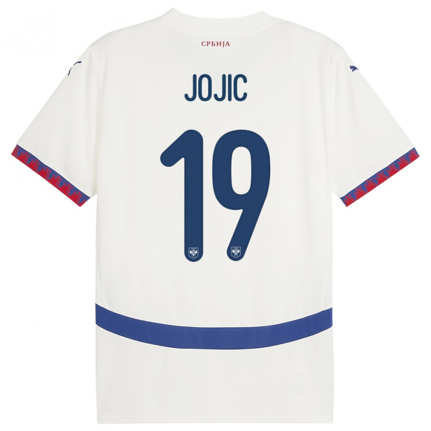 Kinderen Servië Nikola Jojic #19 Wit Uitshirt Uittenue 24-26 T-Shirt