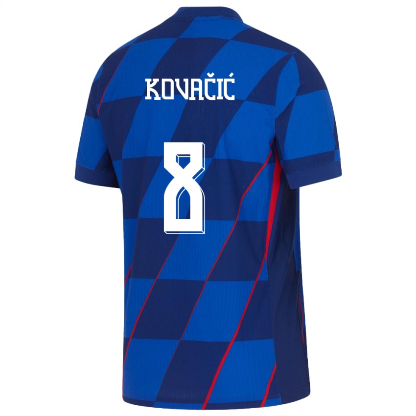 Kinderen Kroatië Mateo Kovacic #8 Blauw Uitshirt Uittenue 24-26 T-Shirt