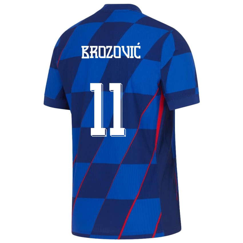 Kinderen Kroatië Marcelo Brozovic #11 Blauw Uitshirt Uittenue 24-26 T-Shirt