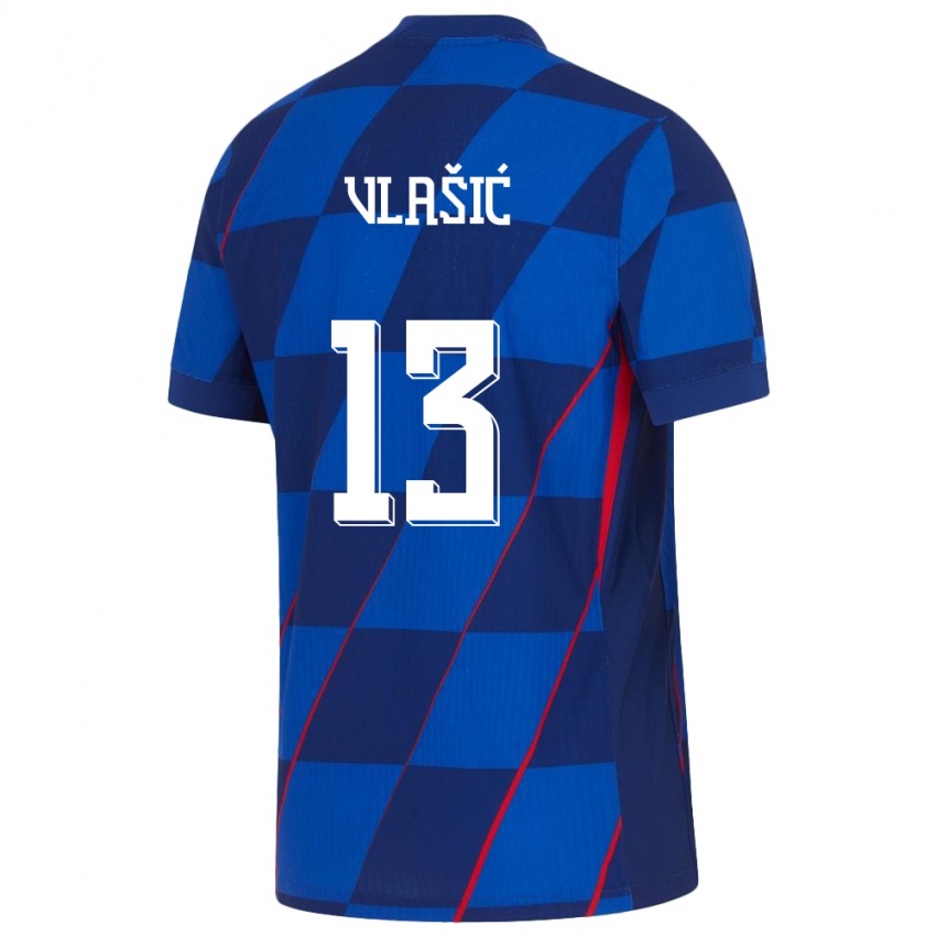 Kinderen Kroatië Nikola Vlasic #13 Blauw Uitshirt Uittenue 24-26 T-Shirt