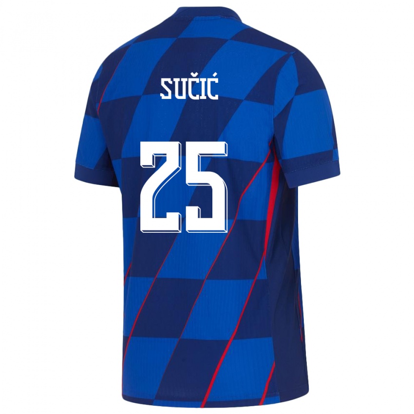 Kinderen Kroatië Luka Sucic #25 Blauw Uitshirt Uittenue 24-26 T-Shirt