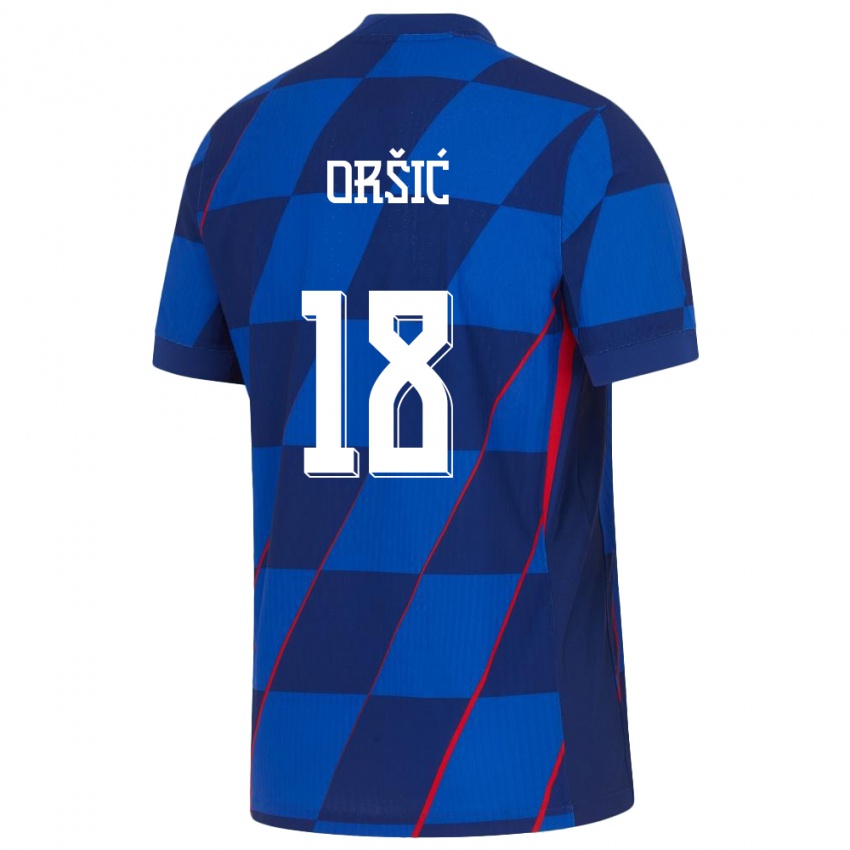 Kinderen Kroatië Mislav Orsic #18 Blauw Uitshirt Uittenue 24-26 T-Shirt