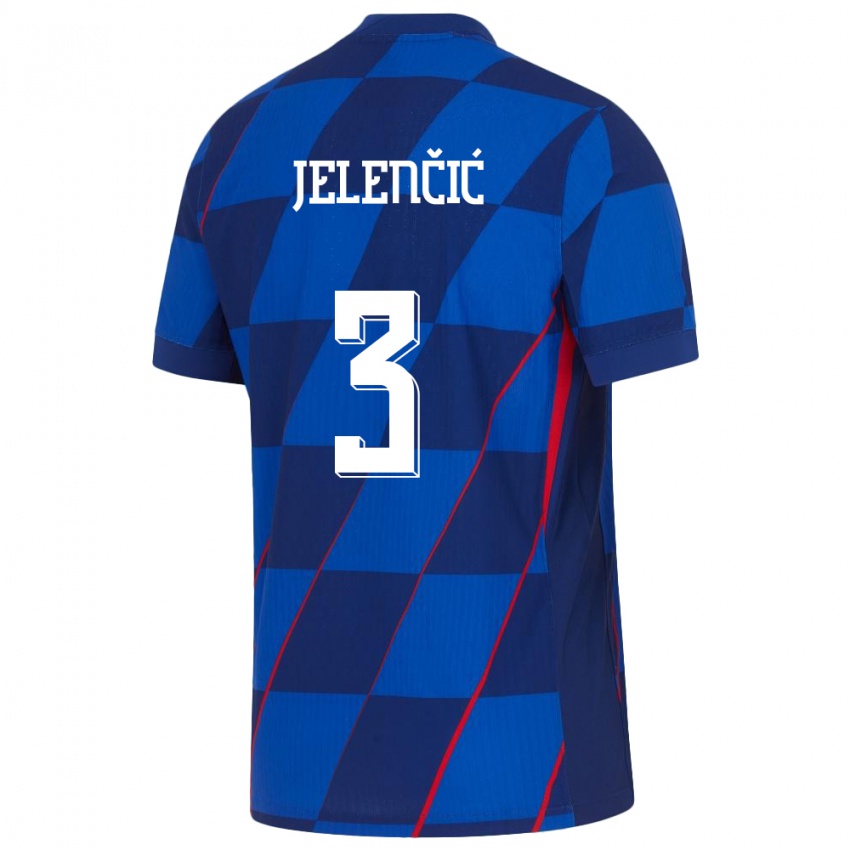 Kinderen Kroatië Ana Jelencic #3 Blauw Uitshirt Uittenue 24-26 T-Shirt