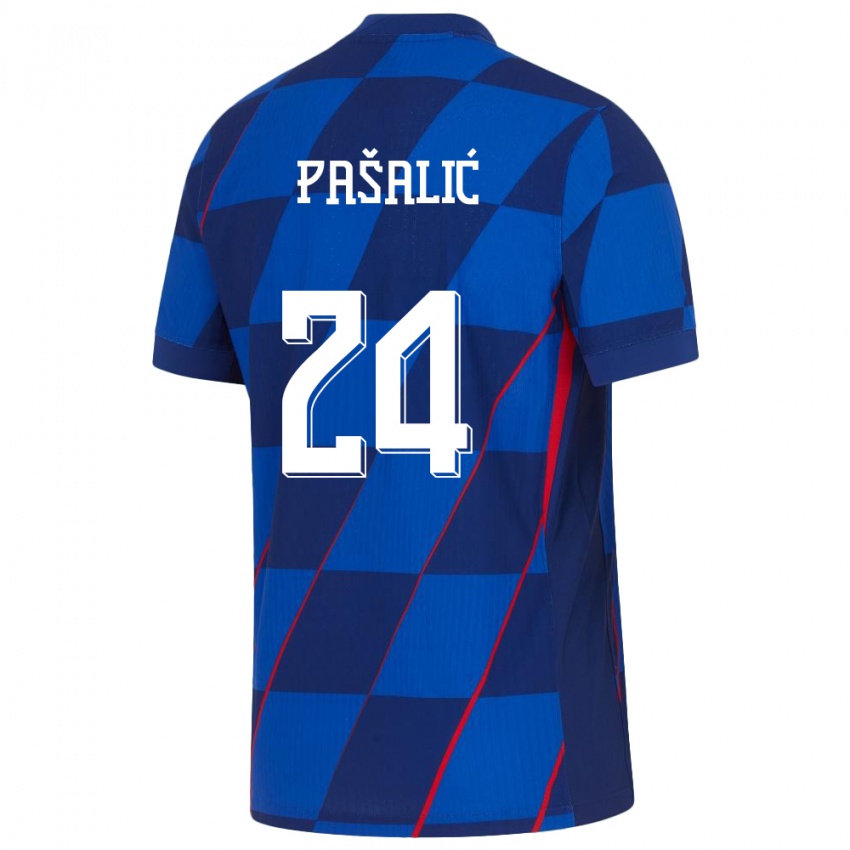 Kinderen Kroatië Marco Pasalic #24 Blauw Uitshirt Uittenue 24-26 T-Shirt