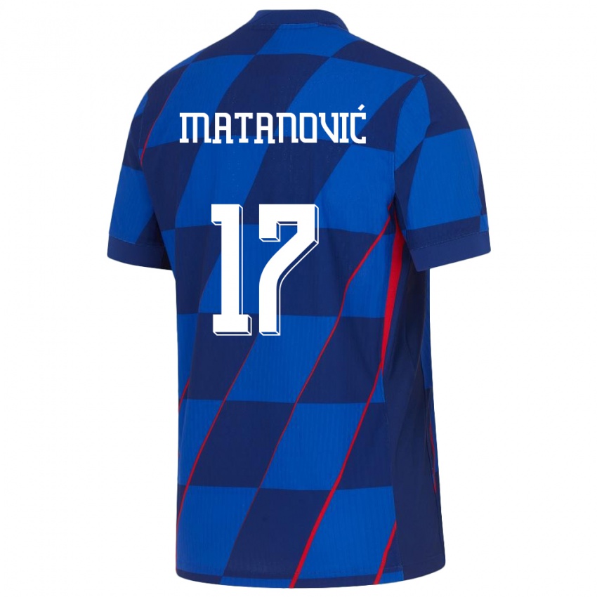 Kinderen Kroatië Igor Matanovic #17 Blauw Uitshirt Uittenue 24-26 T-Shirt