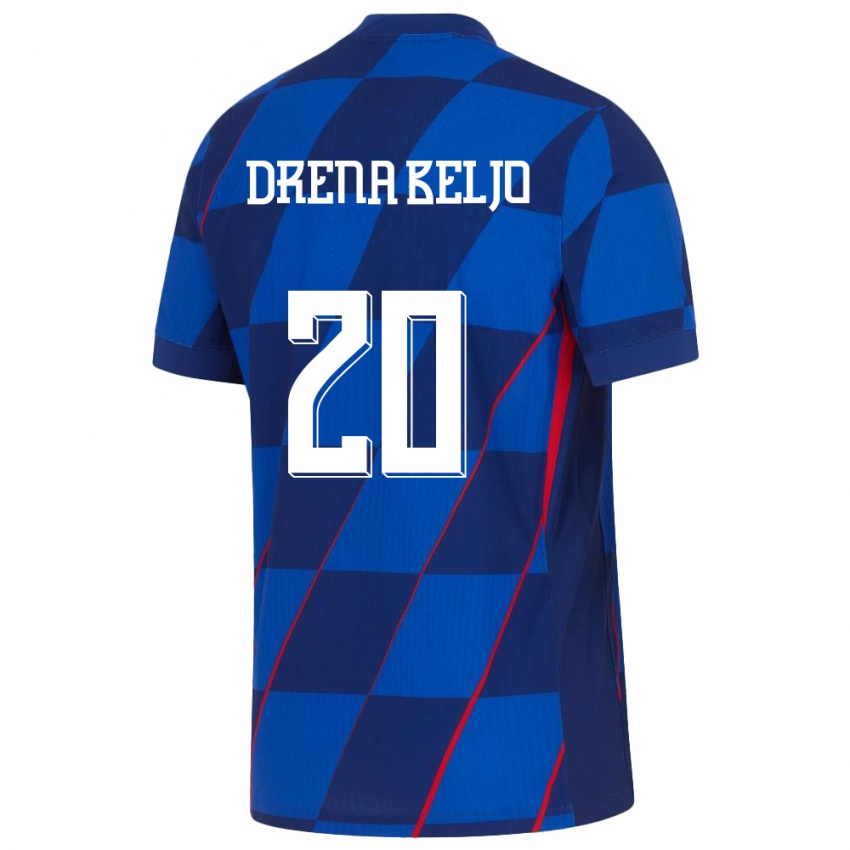 Kinderen Kroatië Dion Drena Beljo #20 Blauw Uitshirt Uittenue 24-26 T-Shirt