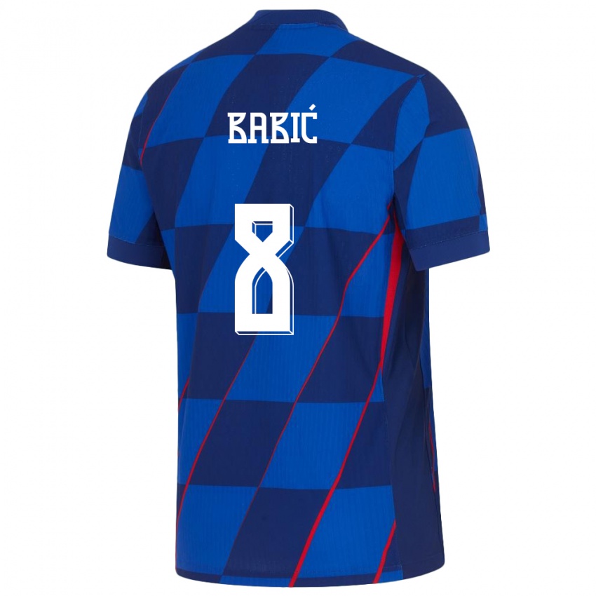 Kinderen Kroatië Andro Babic #8 Blauw Uitshirt Uittenue 24-26 T-Shirt