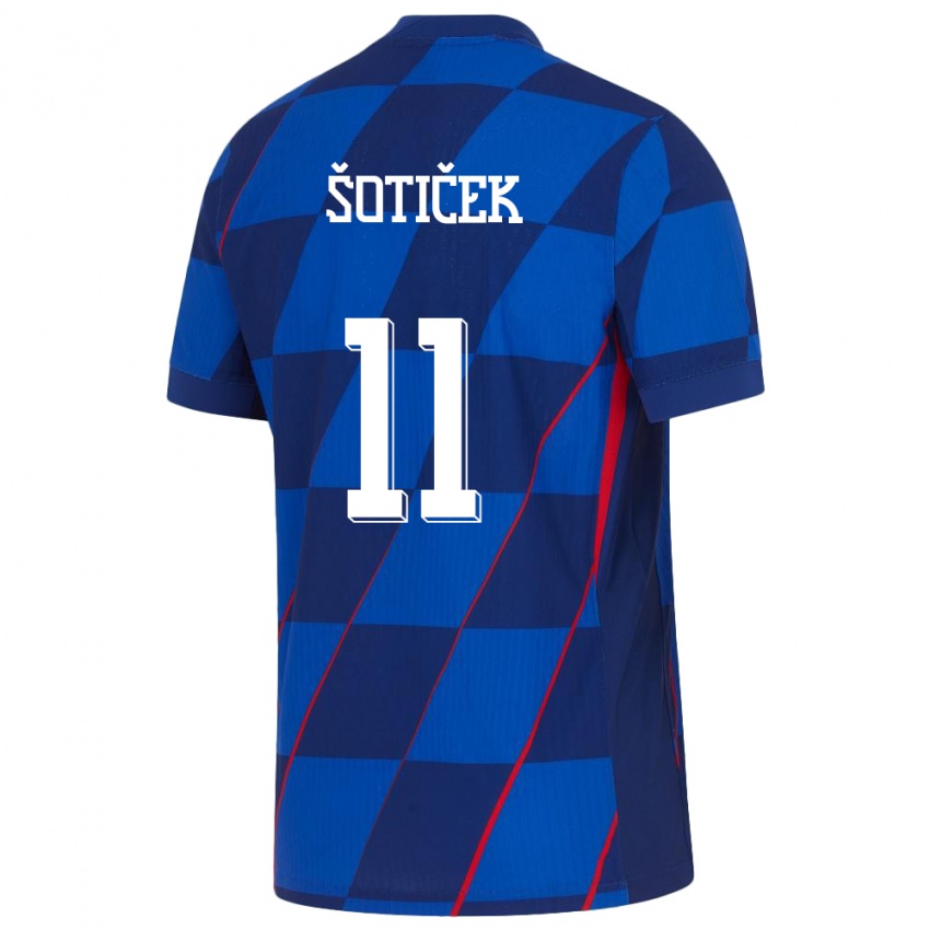 Kinderen Kroatië Marin Soticek #11 Blauw Uitshirt Uittenue 24-26 T-Shirt