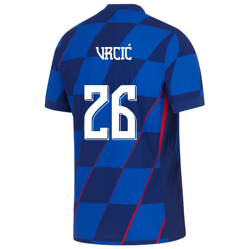 Kinderen Kroatië Jere Vrcic #26 Blauw Uitshirt Uittenue 24-26 T-Shirt