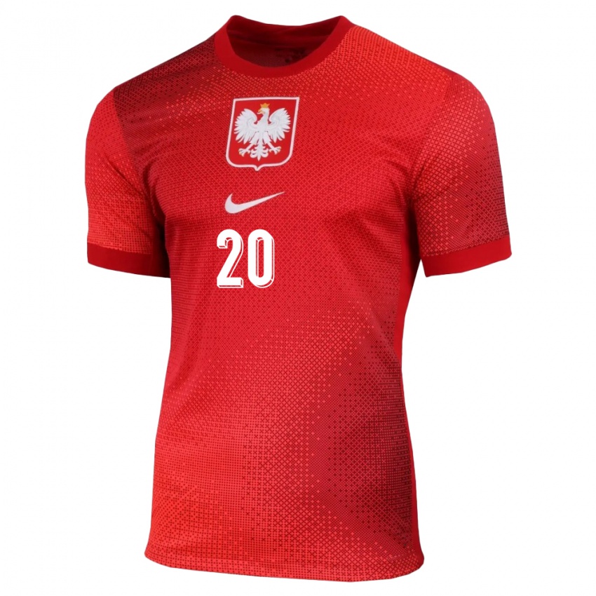 Kinderen Polen Sebastian Szymanski #20 Rood Uitshirt Uittenue 24-26 T-Shirt