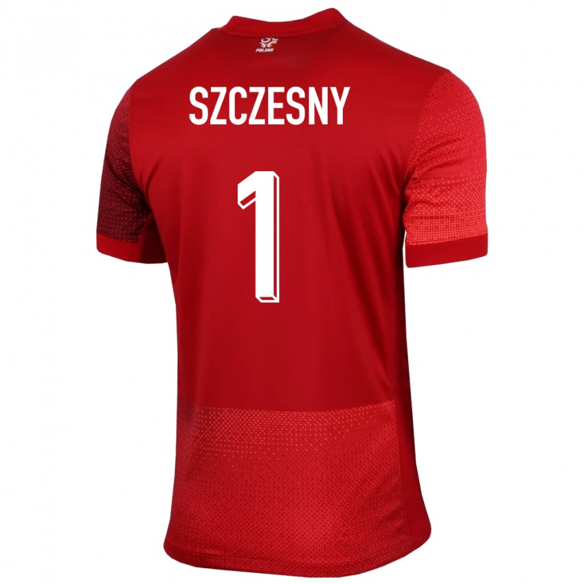 Kinderen Polen Wojciech Szczesny #1 Rood Uitshirt Uittenue 24-26 T-Shirt