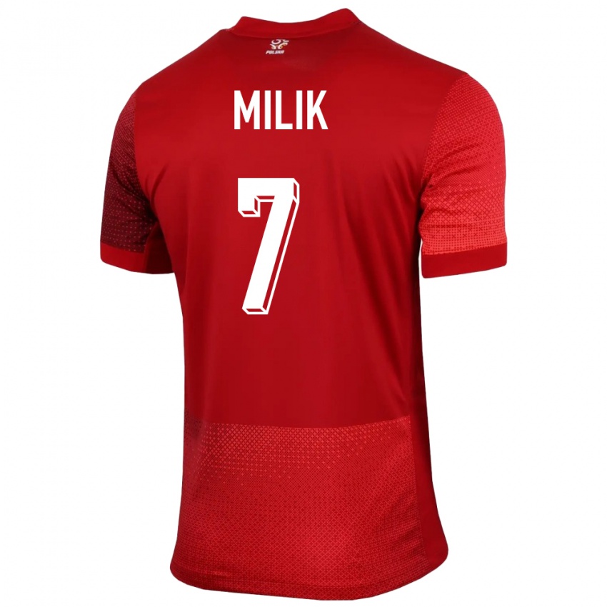 Kinderen Polen Arkadiusz Milik #7 Rood Uitshirt Uittenue 24-26 T-Shirt